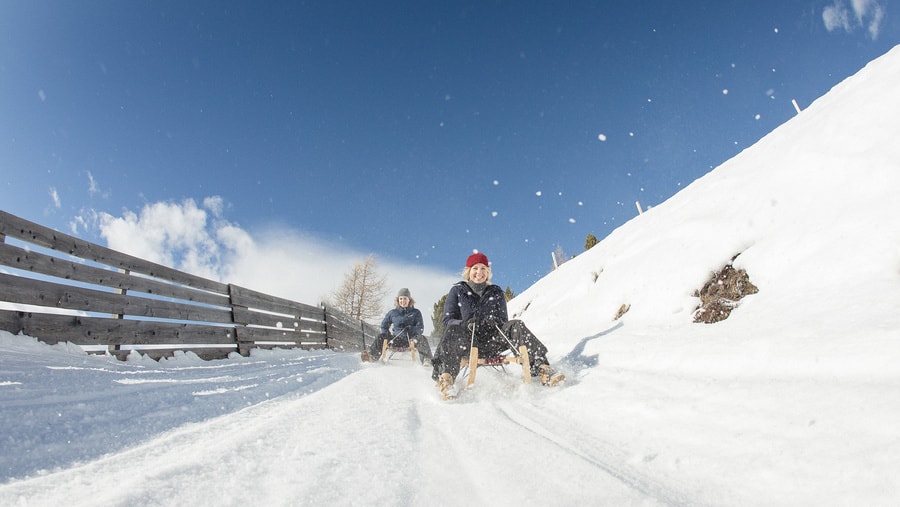 Schlitteln auf Muottas Muragl im Engadin