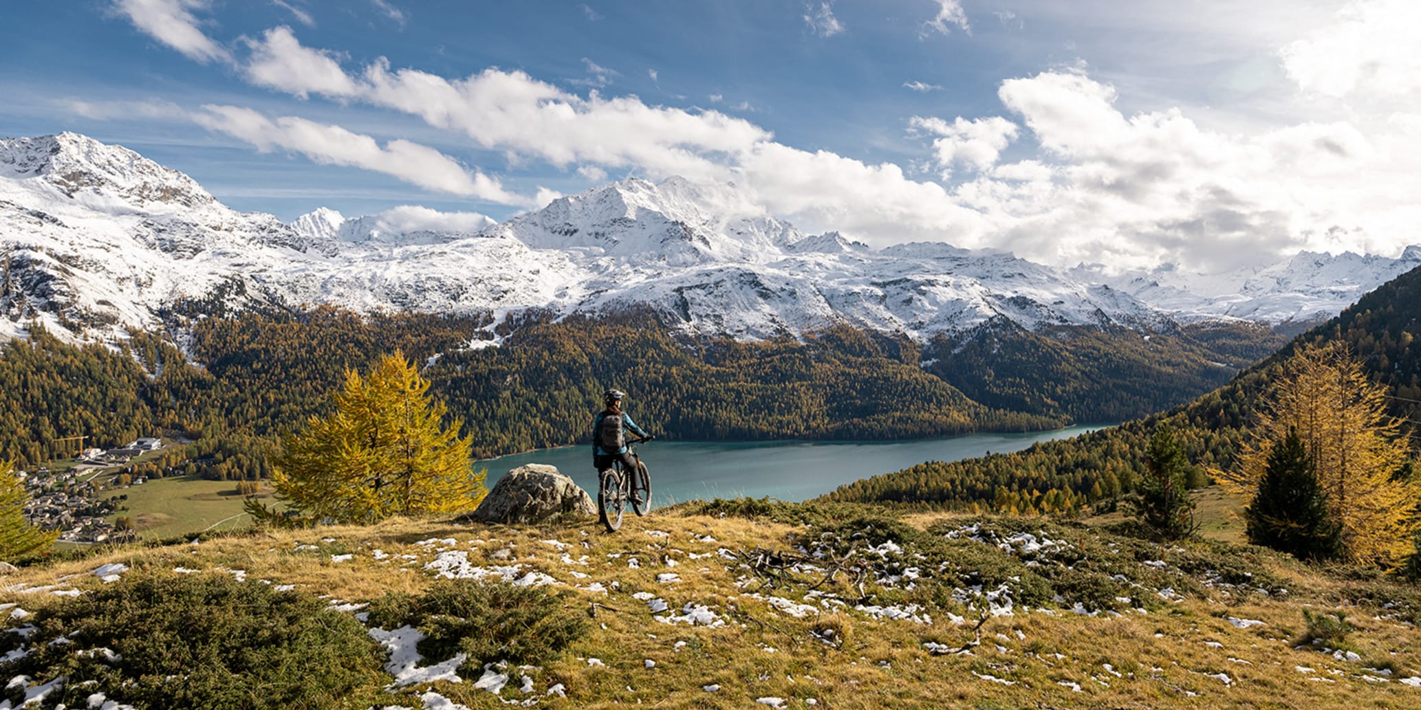 Engadin im Herbst, Mountainbike