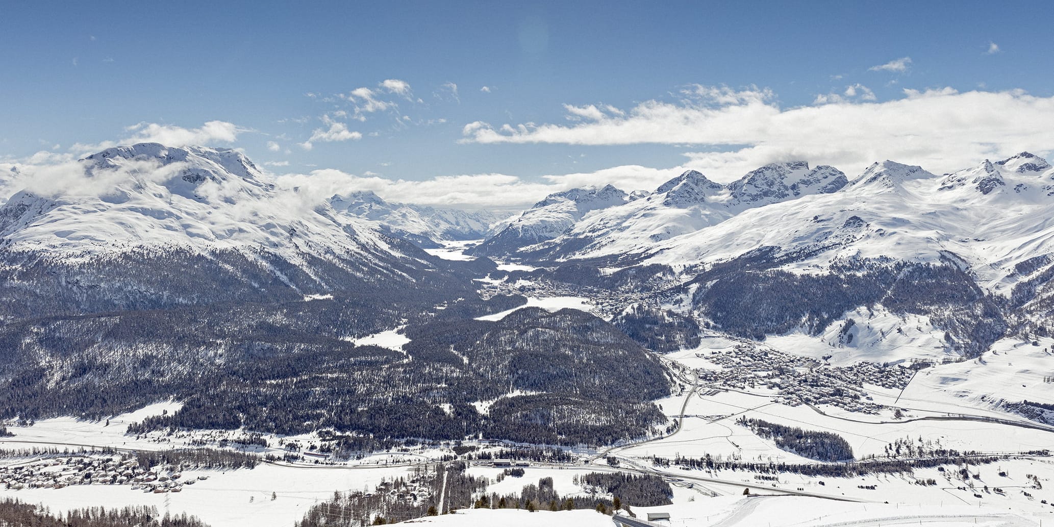 Engadin im Winter, Blick von Muottas Muragl