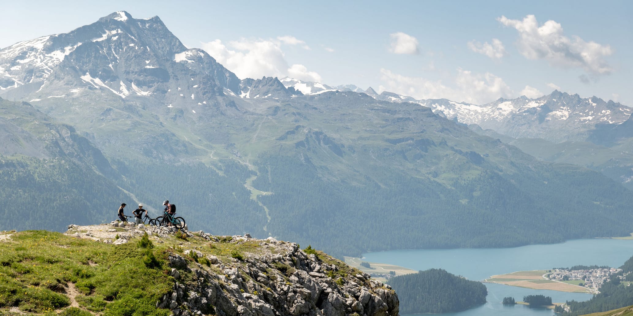 Engadin im Sommer, Mountainbike Corviglia Flowtrails