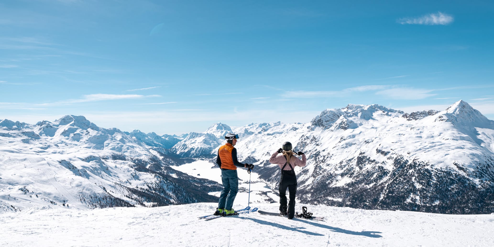 Skifahren und Snowboarden im Engadin