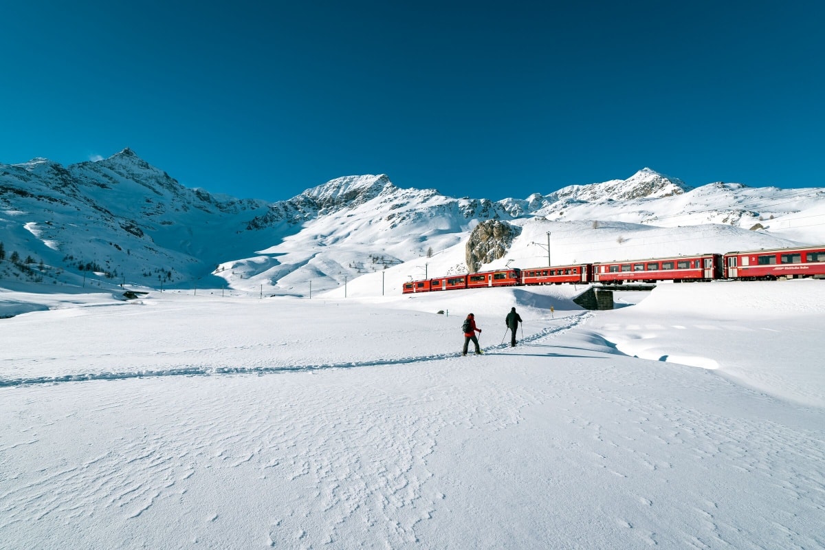 Snowshoe trail Alp Bondo