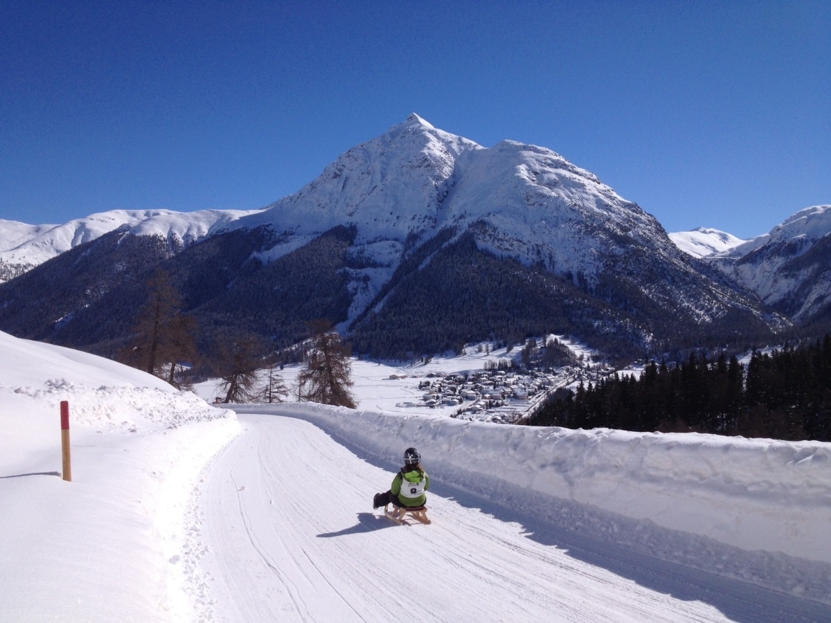 Schlittelweg Alp Proliebas über untere Barriere bis Alvra Sur